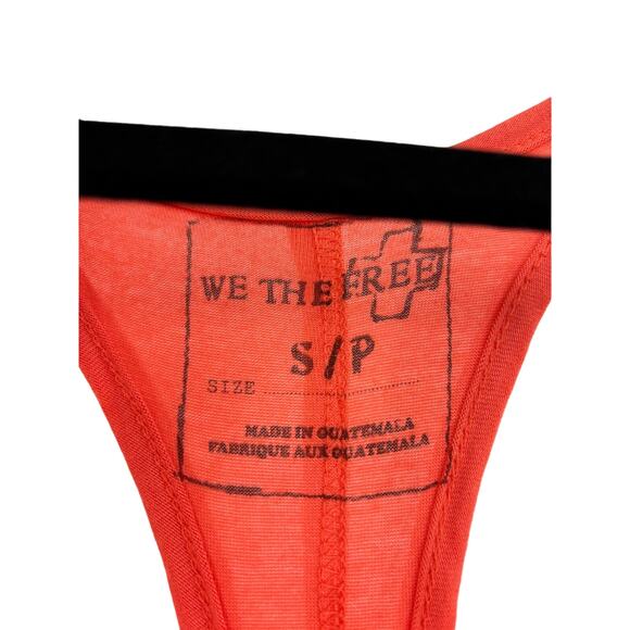 Free People Top Womens Small Silo Tank Orange Racerback Hi-Low Scoop Neck We The - Picture 3 of 5